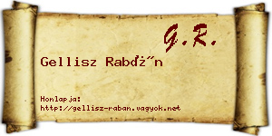 Gellisz Rabán névjegykártya